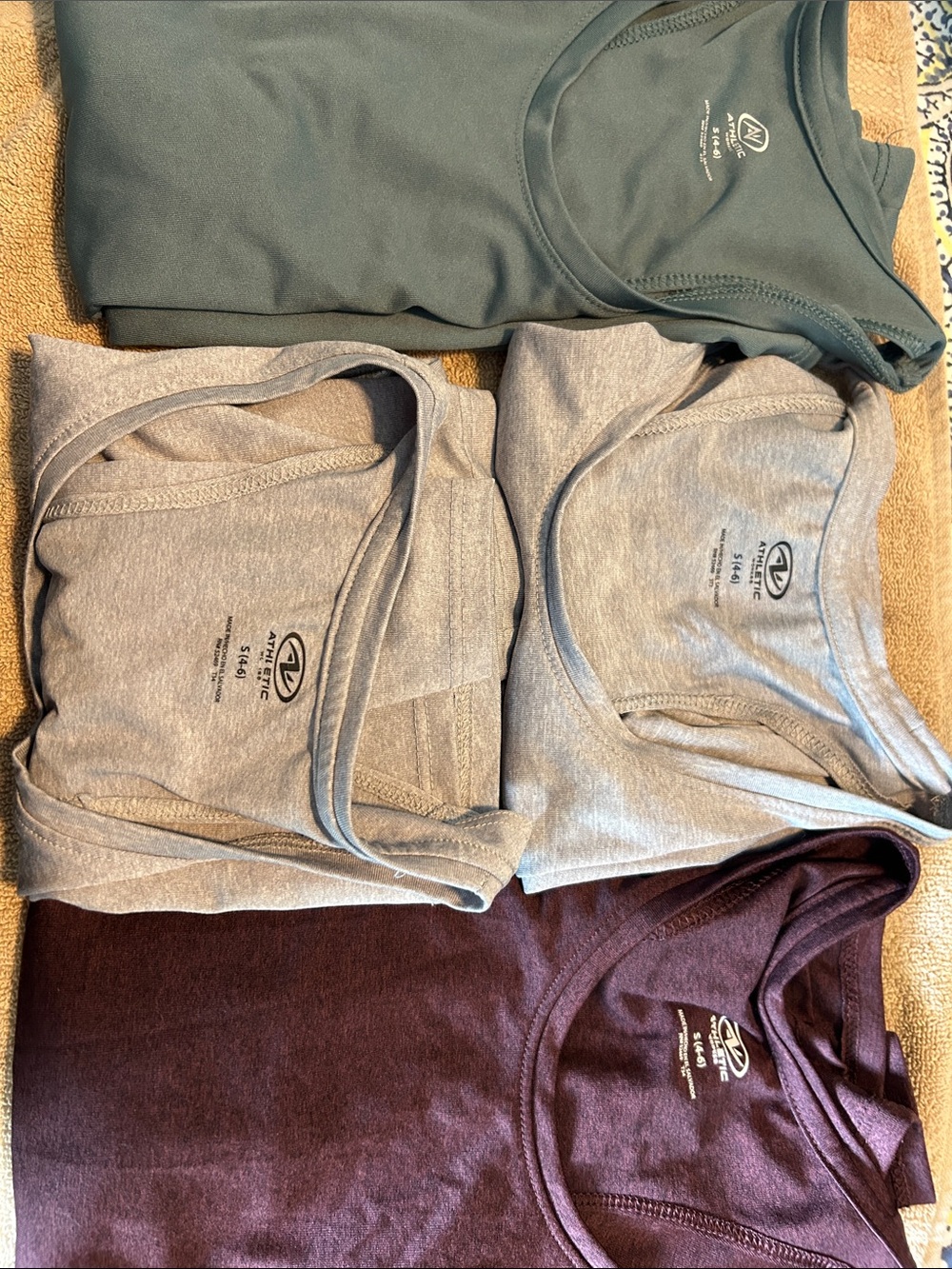 Athletic Works 4 Tank Tops - Teal, Heather Gray, Burgundy
